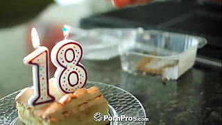 PornPros - Cassidy Ryan celebrates their way 18th birthday down cake and cock